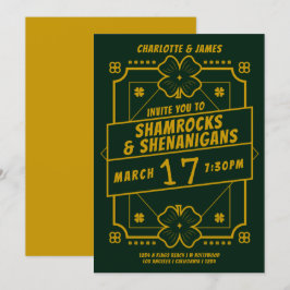 St Patricks Day Party Irish Kleeblatts Shenanigans Einladung