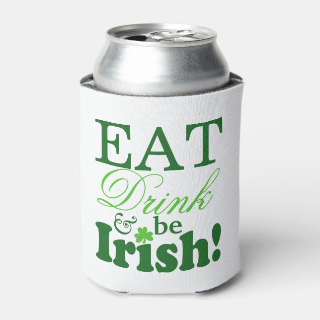 St. Patrick's Day Party isst Drink und sei irisch Dosenkühler (Kanne Vorderseite)