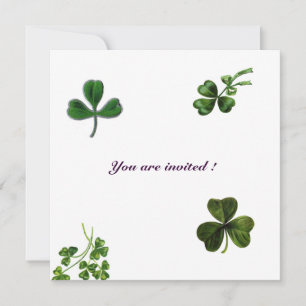ST. PATRICK'S DAY PARTY Kleeblatt weiß grün Einladung