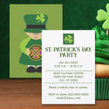 St Patrick's Day Party Leprechaun Einladung