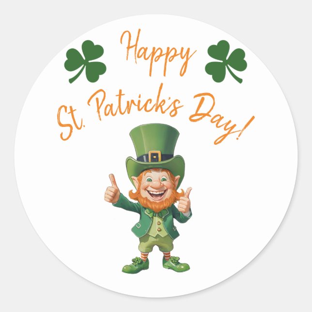 St Patrick's Day Party-Leprechaun Runder Aufkleber (Vorderseite)