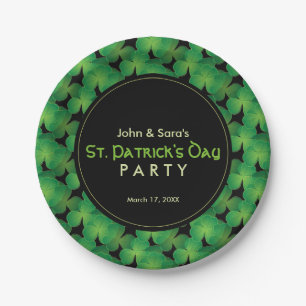 St. Patrick's Day Party Shamrock-Muster Pappteller