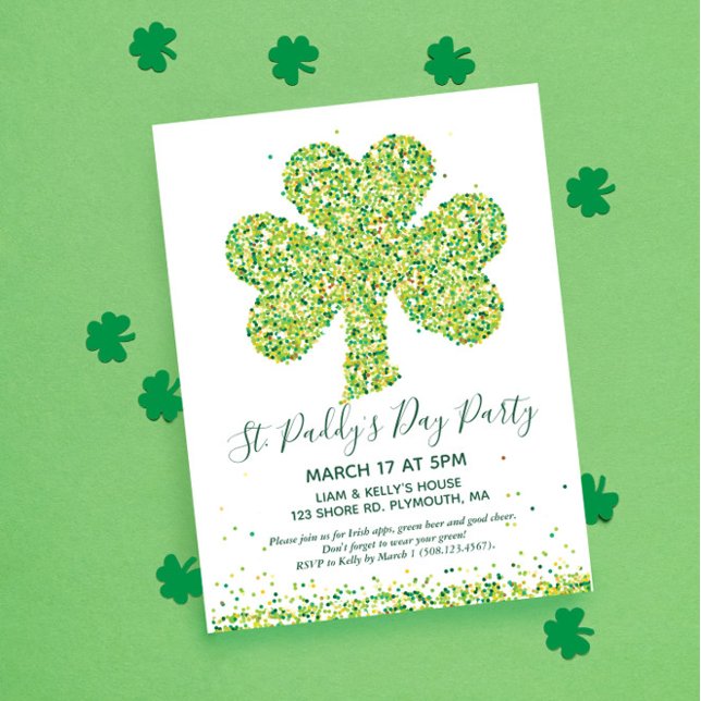 ST. PATRICK'S DAY Party Sharmock Postkarte (Saint Patrick's Day Party Invitation Postcard)