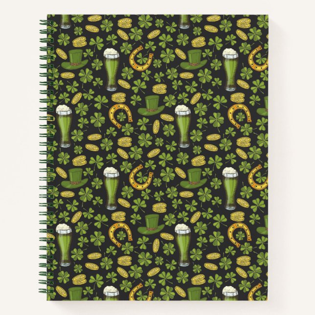St. Patrick's Day Pattern Notizbuch (Vorderseite)