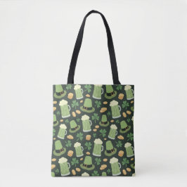 St Patricks Day Pattern Sláinte Funny Party Green Tasche
