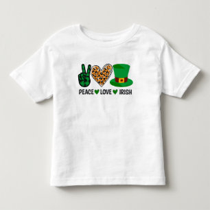 St Patrick's Day Peace Liebe Irish Kleinkind T-shirt