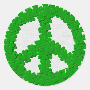 St Patrick's Day Peace Sign Runder Aufkleber
