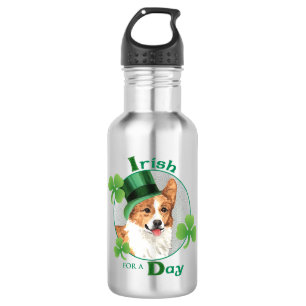 St. Patrick's Day Pembroke Welsh Corgi Edelstahlflasche