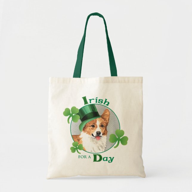 St. Patrick's Day Pembroke Welsh Corgi Tragetasche (Vorne)