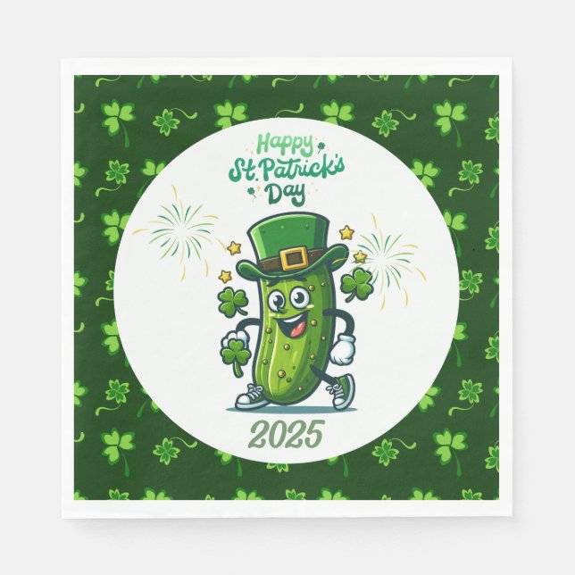 St. Patrick's Day Pickle 2025 Serviette (Vorderseite)