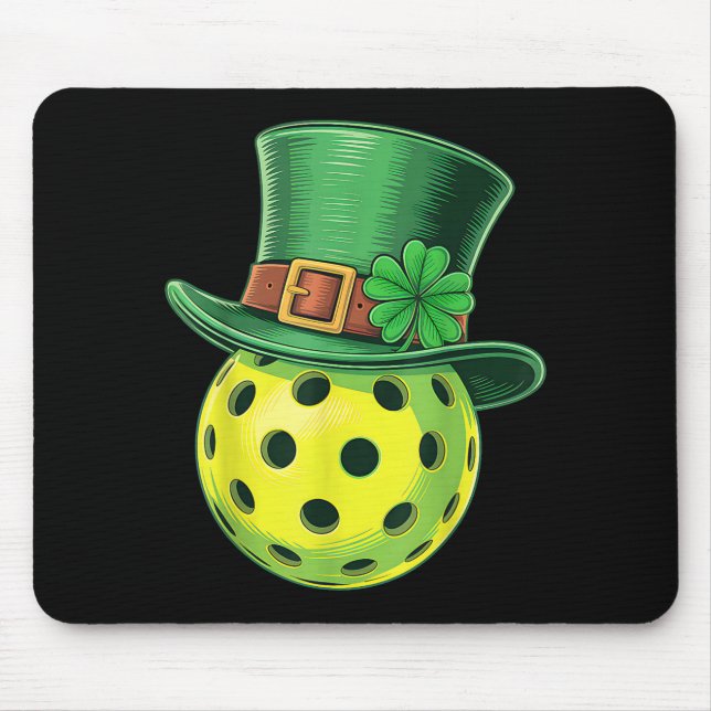 St. Patricks Day Pickleball Paddleball Spieler Mousepad (Vorne)