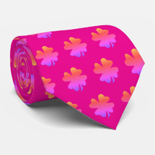 St Patrick's Day Pink Kleeblatt Leaf Kunstgeschenk Krawatte