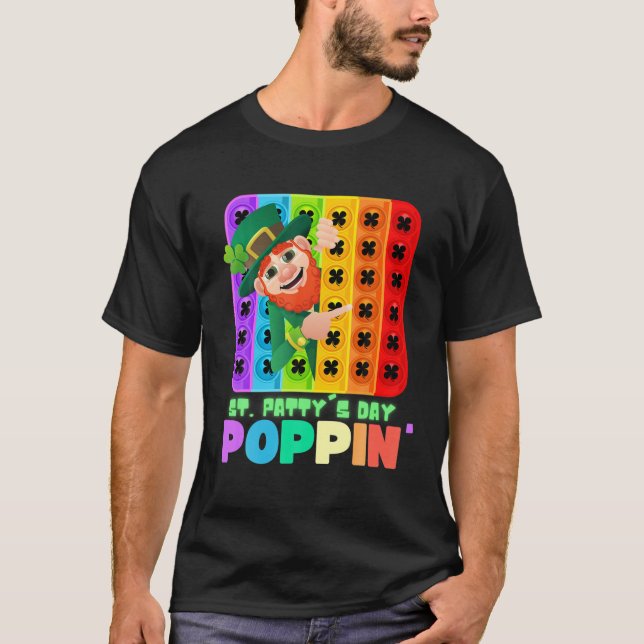 St. Patricks Day Pop It Fidget Toy Leprechaun Boys T-Shirt (Vorderseite)