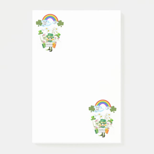 St. Patrick's Day Post-it-Notizen Regenbogen Post-it Klebezettel (Vorderseite)