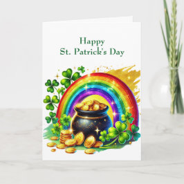 St Patricks Day Pot of Gold Illustration Feiertagskarte