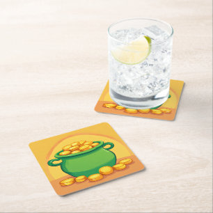 St. Patrick's Day Pot of Gold Paper Untersetzer