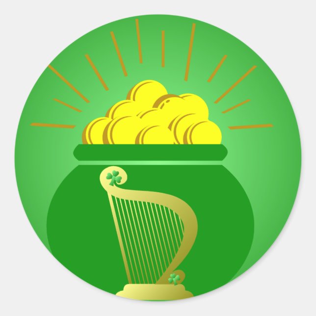 St Patrick's Day Pot of Gold Sticker (Vorderseite)