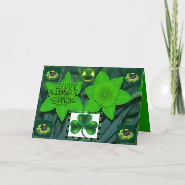 ST. Patrick's Day Pot of Gold zum Geburtstag Karte (Vorderseite)