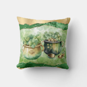 St. Patrick's Day Pots of Gold Irish Clovers Kissen