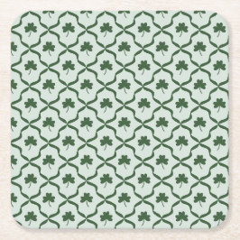 St. Patrick's Day Preppy Shamrock Clover Lattice  Rechteckiger Pappuntersetzer
