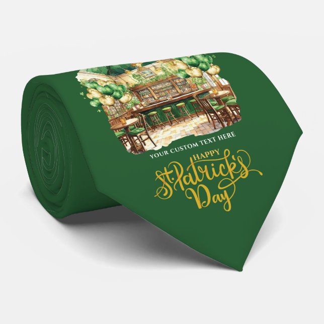 St. Patrick's Day Pub Party Personalisiert Krawatte (Gerollt)