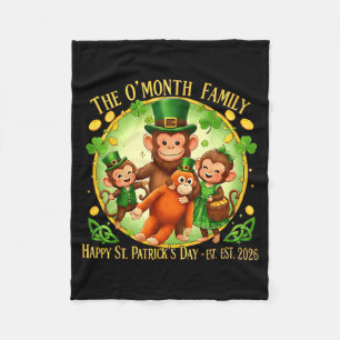St. Patricks Day Punch Affe lustig süßes Tier Fleecedecke