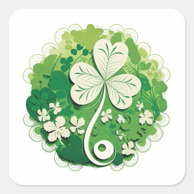 St Patricks Day Quadratischer Aufkleber (Vorderseite)