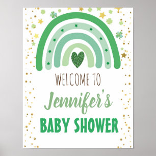 St Patrick's Day Rainbow Baby Dusche Begrüßungszei Poster