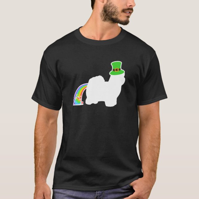 St Patrick's Day Rainbow Dog Coton de Tulear T-Shirt (Vorderseite)