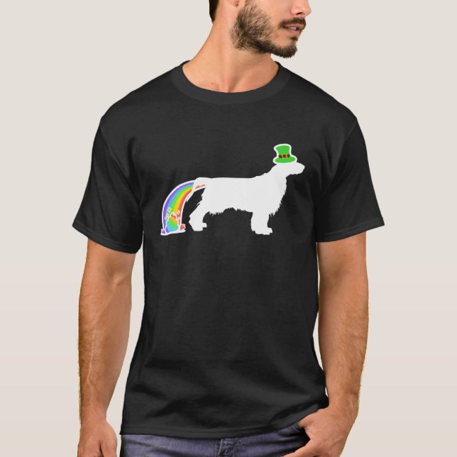 St. Patrick's Day Rainbow Dog Field Spaniel T-Shirt (Vorderseite)