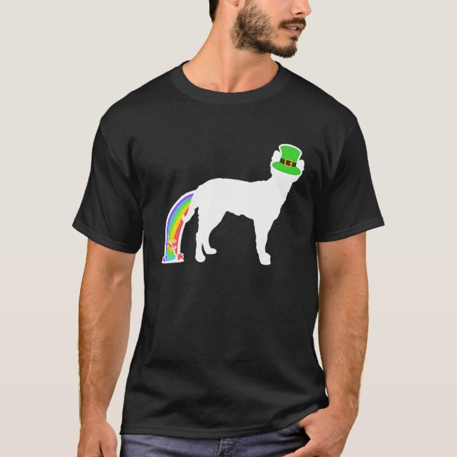 St Patrick's Day Rainbow Dog  Mudi T-Shirt (Vorderseite)