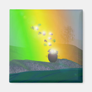 St. Patrick's Day - Rainbow Gold Magnet