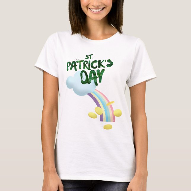 St. Patrick's Day Rainbow & Gold T-Shirt (Vorderseite)