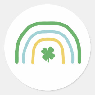 St Patricks Day Rainbow Irish Kleeblatt Luck Runder Aufkleber