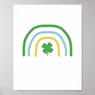St Patricks Day Rainbow Irish Kleeblatt Poster