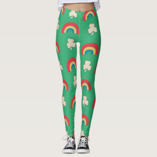 St. Patrick's Day Rainbow & Kleeblatt Leggings