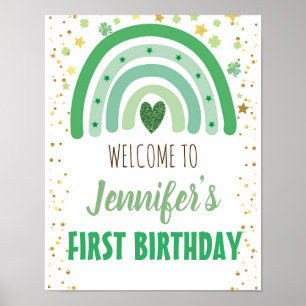 St Patrick's Day Rainbow Party Begrüßungszeichen Poster