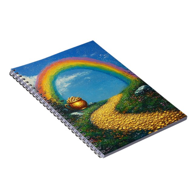 St. Patrick's Day Rainbow & Pot of Gold Notizblock (Rechte Seite)