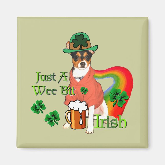 St. Patrick's Day Rat Terrier Magnet (Vorne)