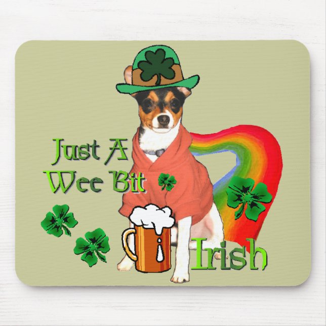 St. Patrick's Day Rat Terrier Mousepad (Vorne)