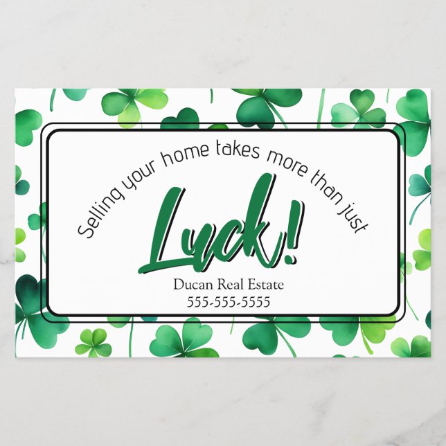 St. Patrick's Day Real Anwesen Postkarte Flyer (Vorne)