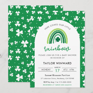 St. Patricks Day Regenbogen-Baby-Party Einladung