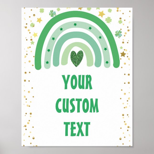 St. Patricks Day Regenbogen benutzerdefinierter Te Poster (Vorne)