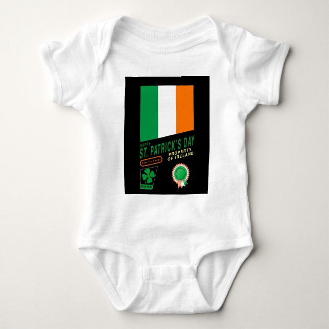 St. Patrick's Day Retro Design mit irischer Flagge Baby Strampler (Vorderseite)