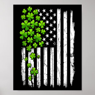 St Patricks Day Retro US Amerikanische Flagge Mit Poster