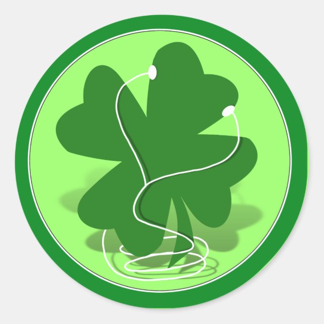 St. Patrick&#x27;s Day Riish Clover Runder Aufkleber (Vorderseite)