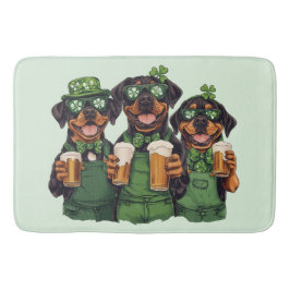 St. Patrick's Day Rottweiler Hunde Badematte