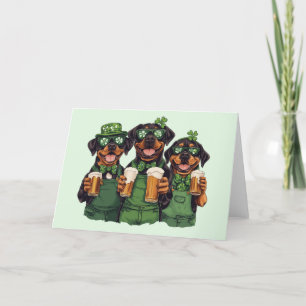 St. Patricks Day Rottweiler Hunde Feiertagskarte