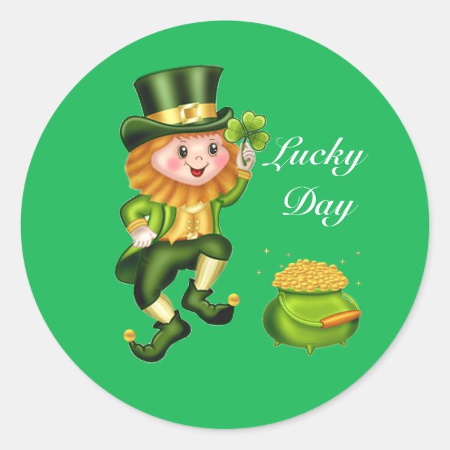 St. Patrick's Day Runder Aufkleber (Vorderseite)