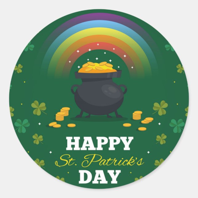 St. Patrick's Day Runder Aufkleber (Vorderseite)